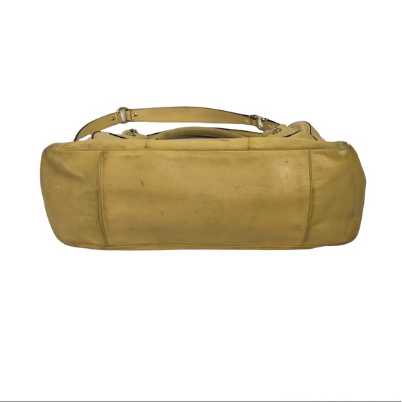 Coach Kristin F22304 Yellow Leather Satchel Double Zip Crossbody Bag - Picture 5 of 13